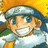 Pixelated anime-style character with yellow hair and blue cap on left, black background with white text "Anime IM" and signature on right.