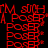 Red pixelated text 'TM SUCH A POSE' repeated across a black background with green rectangular overlays shifting position.