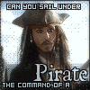 A pirate-themed icon featuring a character with long dark hair, tricorn hat, and period clothing against a light background.