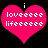Two identical pink heart-shaped icons with white pixelated text reading 'i loveeeee lifeeeeee' on a black background.