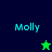 Four display the name 'Molly' with a star icon changing color between dark blue and green backgrounds