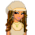 Pixel art character with long brown hair, beige headwrap, and green necklace; text reads "I Need Love To Me Some One" in red serif font.