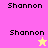 Pixelated text 'Shannon' appears on colored backgrounds with two star icons in different positions.