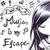 Animated icon shows a stylized anime character with long dark hair, side profile view against repeating text background.