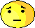 Two pixelated yellow circular faces with black outlines, one with a straight mouth and the other with a slightly open mouth showing teeth.