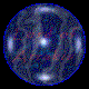 A spherical blue icon with red text "Lord of Arrakis" on a black background, showing subtle internal light patterns.