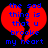 Red broken heart shape with blue text reading 'the sad thing is that u brooke my heart' on black background.