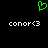 Green pixelated heart symbol above two identical white text strings on black background.