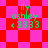 Green text 'ily ashley <3333' on red and pink checkered background with diamond pattern variations.