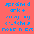A static image with a solid coral background displaying repeated blue text in four , each containing the phrases "sprained ankle", "envy my crutches", and "melis n bit"