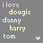 Pixelated text and heart symbols on a gray background with color variations