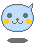 Four pixelated light blue cat faces with yellow cheeks and dark gray eyes arranged in a , each showing distinct mouth expressions