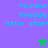 Pixelated text and star icons on split background with color variations