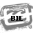 A grayscale animated icon with a stylized wave-like border, displaying sequential text changes from 'BIL' to 'LA' to 'BONG' over a white background.