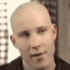 six showing a bald man in various poses and a blue text with 'Damn I'm smooth' in light blue font on dark blue background