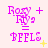 nine identical pink pixelated icons featuring 'Roxy TV9' text above 'BEELS' text with a light bulb symbol, each with a yellow star or plus sign on the right