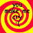 Four identical spiral-patterned icons with red and yellow concentric circles, each displaying the text "you make me cry" in black pixelated font.