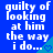 Blue background with white pixelated text reading 'guilty of looking at him the way i do...' and small teal heart symbols in the bottom-right corner of each text block.