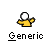 Pixelated icon shows a figure with white circular head and yellow torso extending right arm, below which is pixelated text reading 'Generic' with underlined G.