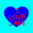Four blue heart-shaped icons with red text "I LOVE JAKE" on a cyan background, each showing slight variations in pixel alignment and color saturation.