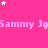 Pink background with repeating 'Sammy Jo' text and scattered white and pink stars, some stars animate by changing size or position.