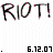 Pixelated text 'RIO' in dark and maroon tones with a date '6.12.07' below on a white background.