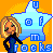 Pixelated image of a blonde woman in blue attire standing beside a large light-blue star with 'U', 'of', and 'm' text elements on an orange background.