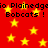 Red background with yellow stars and repeated pixelated text reading "io Plainedgo Bobcats!" in black.