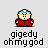 Pixelated character in red outfit with blue headband displays multiple speech bubbles with text like "GODDAMNIT!" and "SWEET!" against gray background.
