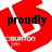 Red broken heart icon with white outline, displaying text 'proudly annoying skiers BURTON' across four