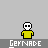 Pixelated character in yellow shirt with green object above head, transitioning through hand gestures and red particle effects.