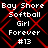 Static pixel art displays four identical of text over a red on black background
