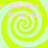 Four identical spiral patterns arranged in a with light green and yellow colors, overlaid with pink text reading "u will like mu will like Graphics"