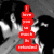 Red vertical stack of six rectangular segments with white text on each segment, set against a grayscale background featuring blurred human figures.