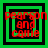 Four identical square display red text 'pearson and camie' over green and black layered squares with pixelated distortion