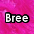 A split-screen icon with 'Bree' on a pink textured background and 'louise' on a polka-dot background, featuring a smiley face below.