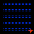 Animated sequence of blue patterns with orange pixel clusters moving across black background, showing motion trails and scattered orange pixels