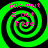 Four identical green and black spiral patterns with pink text reading "idk wut z put here" arranged in a on a black background