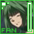 Pixelated anime-style character with green hair and light skin, displayed in a of six showing subtle facial expression changes