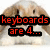 Two pixelated rabbits with brown ears and white faces, each overlaid with red text on black backgrounds.