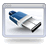 Pixelated blue and gray icon of a figure in motion holding a pen-like object inside a window frame.