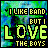 Pixelated text reads "I LIKE BAND BUT I LOVE THE BOYS" over a blue-green pixelated background with visible color shifts across frames.