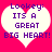 Two identical heart-shaped icons with purple text on a pink background, each displaying 'Looney: ITS A GREAT BIG HEART!' in pixelated font.
