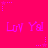 Bright pink background with repeated purple text 'Lov Ysl' and small purple star icons with dotted lines, static image.