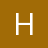 A static image shows a white capital letter H centered on a solid brown background with subtle vertical shading on the letter's edges.