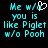 Pixelated cyan text on black background with a heart symbol replacing the 'o' in 'w/o', showing two side-by-side versions where one has an animated cursor overlay.
