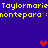 Static pixel art with yellow text on blue background featuring repeated names and heart symbols.