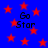 Blue background with red stars and black text reading 'Go Star' in multiple locations.