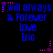 Blue pixelated text on black background reads 'I will always & Forever love Eric' with pink star and dot accents, repeated in two