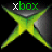 Animated contact sheet showing five sequential frames of a green Xbox logo animation with text variations on black and gray backgrounds.